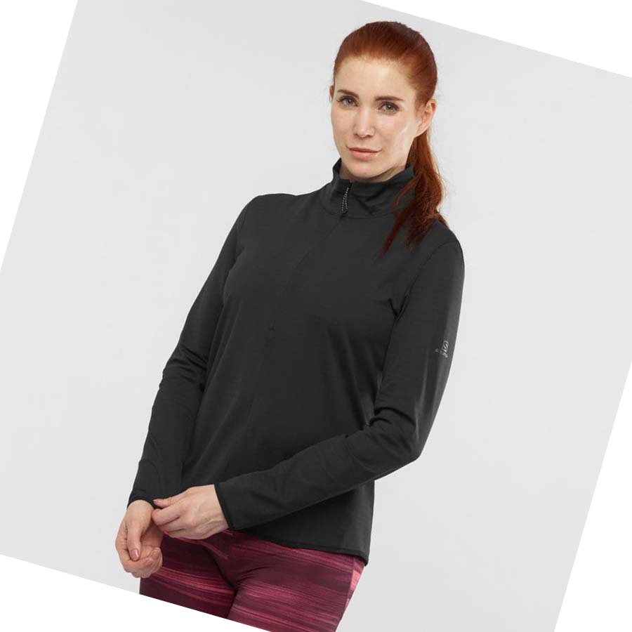 Salomon ESSENTIAL LIGHTWARM Kadın Kapüşonlu Sweatshirt Siyah | TR 2529DFM